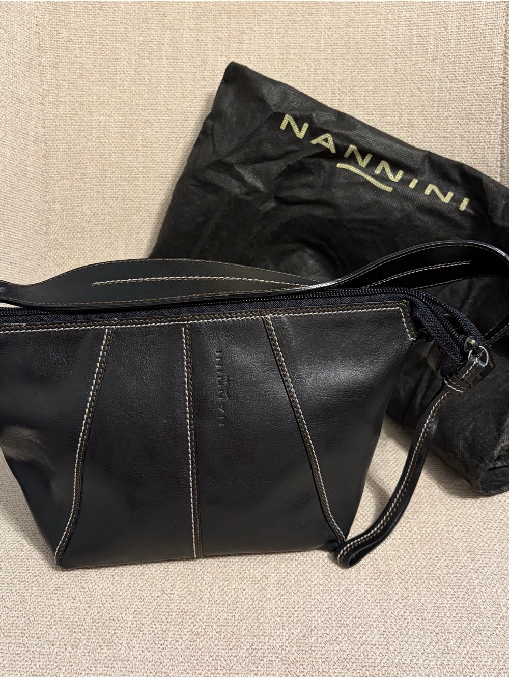 Nannini Black Leather women’s Italian  handbag